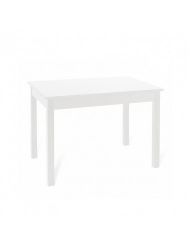 Table à manger extensible entièrement en bois mélaminé 90x160-200 cm blanc