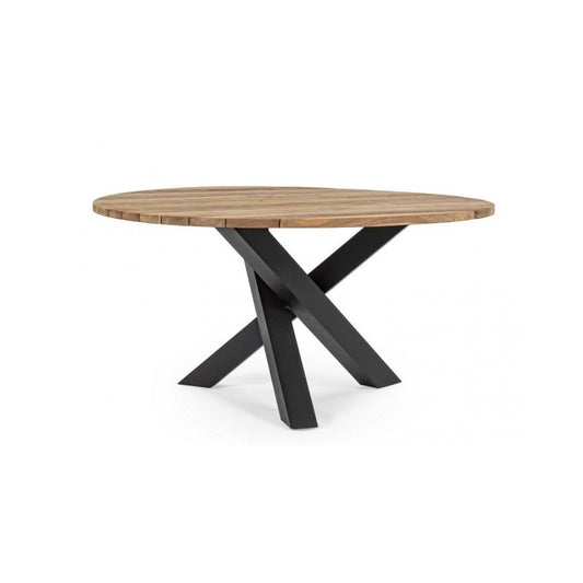 Table en bois FSC Brandon pour l'extérieur diam. 150 cm x h77,5