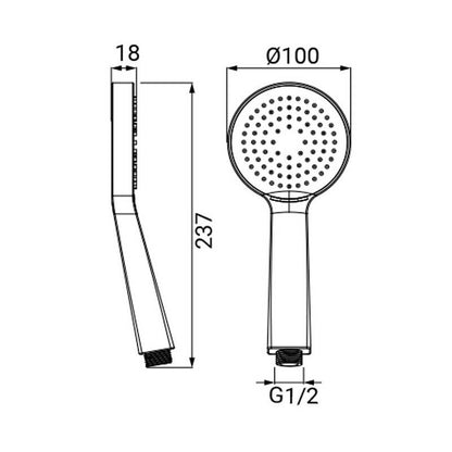 Douche Vogue - Design élégant, jet unique, économie d'eau et finition noir mat.