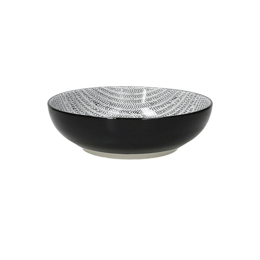 Saladier Chakra 25 cm en porcelaine majolique noire
