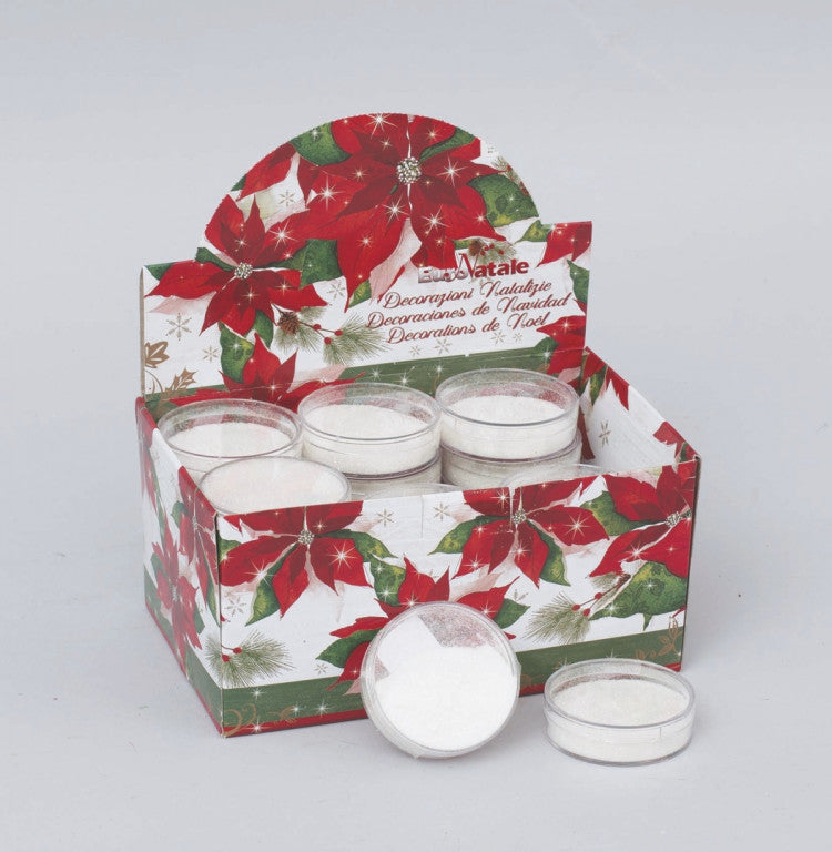 Coffret Paillettes Cm.6 Gr.10 En Présentoir Blanc Décoration De Noël