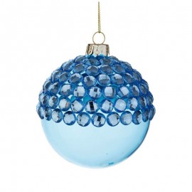 JEWEL Sphère de Noël en verre bleu clair Boule de Noël 8 cm