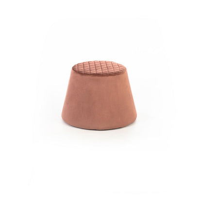 Pouf velours métal vieux rose 46,5 x 46,5 xh 33 cm