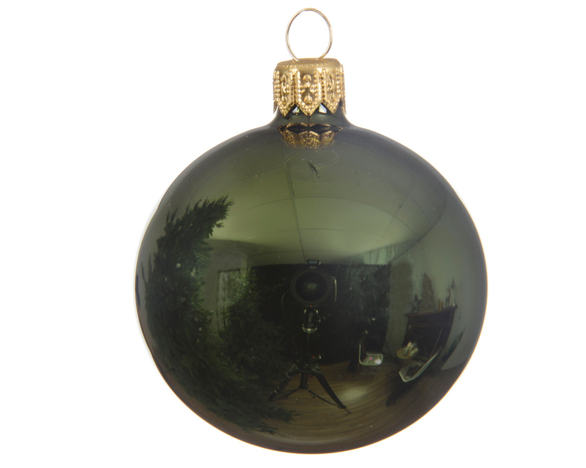 Boule de Noël en verre de Noël brillant couleur vert sapin ø 6cm