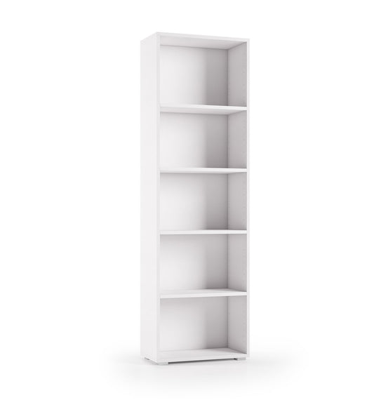 Bibliothèque compacte avec cinq étagères réglables blanc