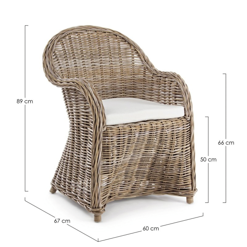 Fauteuil Martin New Natural avec coussin