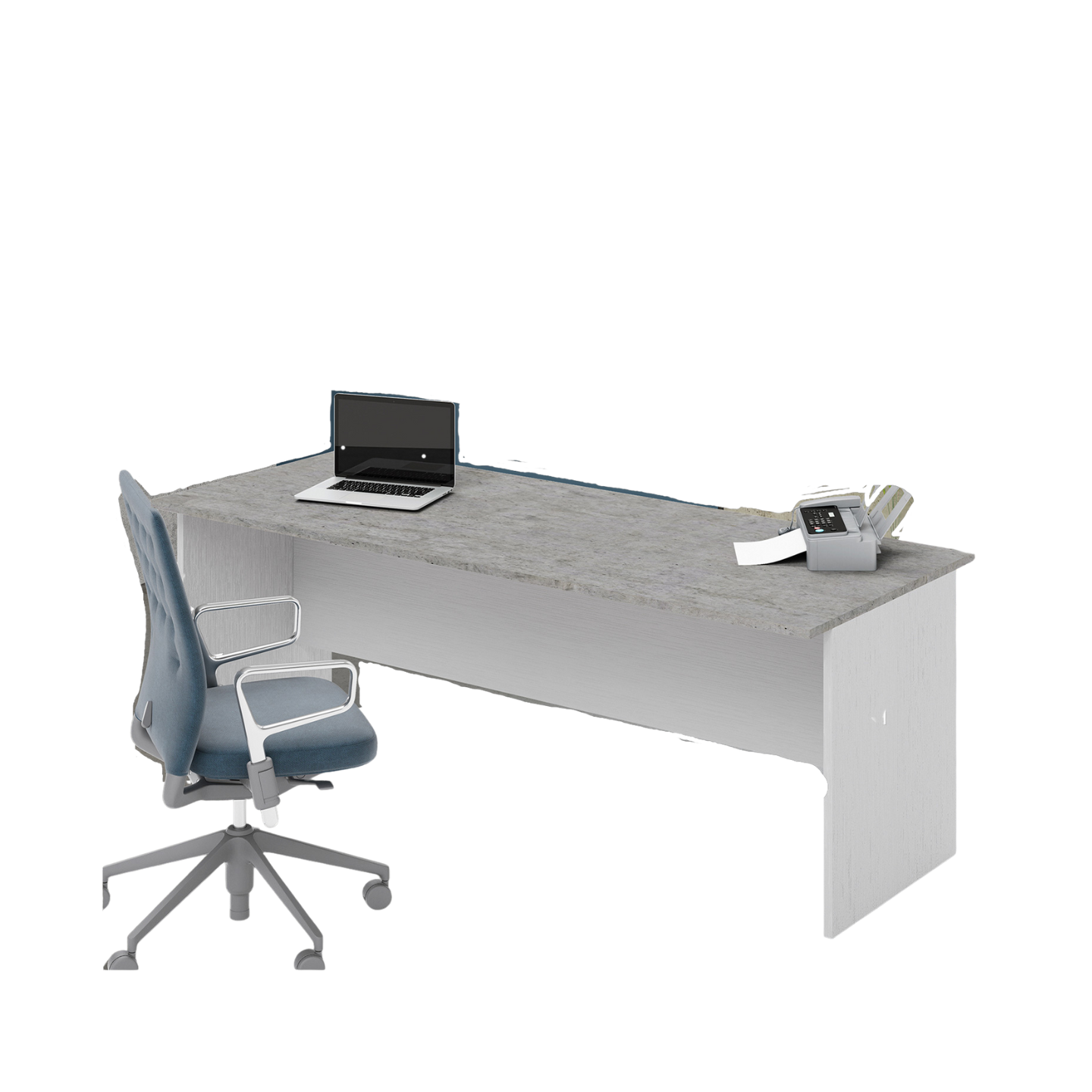 Bureau couleur ciment H74x200x80cm