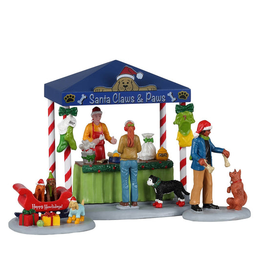 Lemax Santa Claws &amp; Paws Set Of 3 - Ensemble de 3 griffes et pattes du Père Noël pour village de Noël