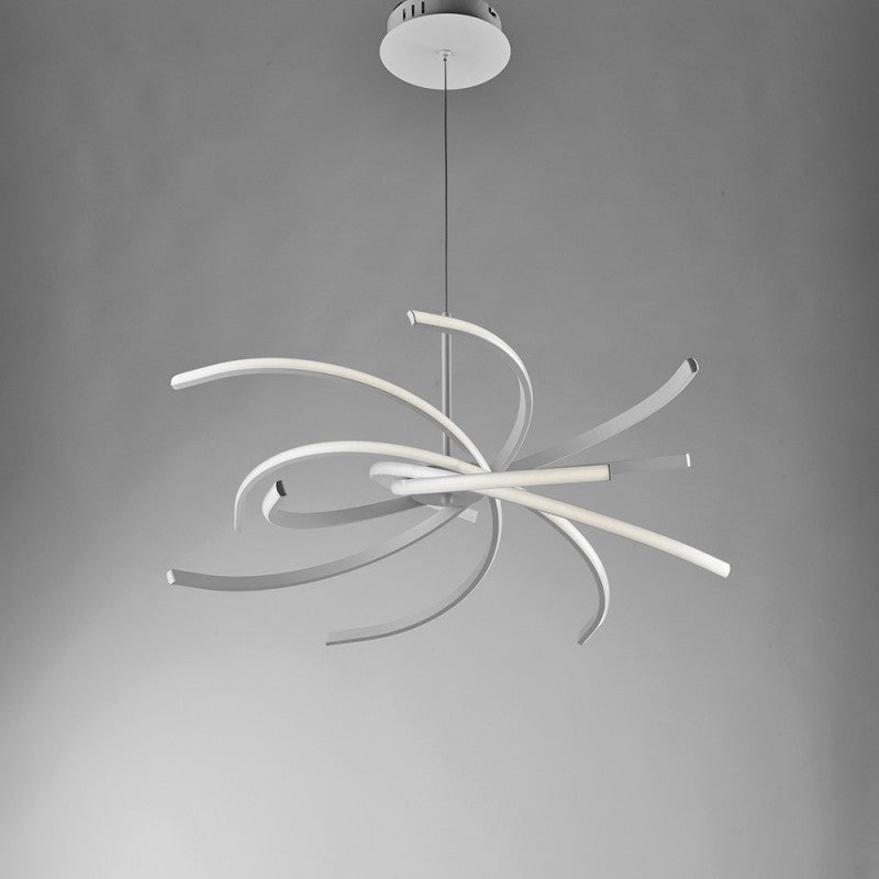 Lustre LED blanc intégré en métal et aluminium 70x h150 cm