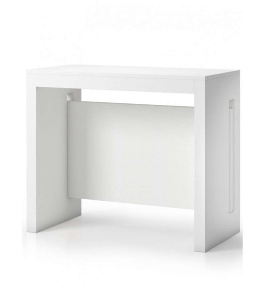 Table console transformable blanche