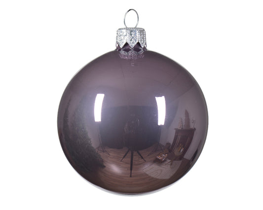 Boule de Noël en verre émaillé cristal lilas bijoux ø 10cm