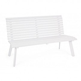 Banc d'extérieur blanc 150x63,5x89h cm