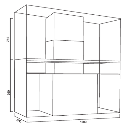 Hotte aspirante URBAN SPACE ISOLA en inox bruni 120x54 cm