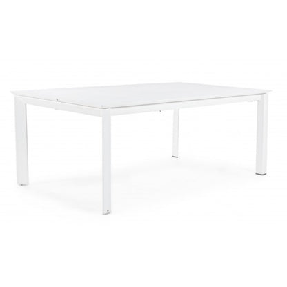 Table Konnor en aluminium 200-300x110 cm blanc Iperbriko