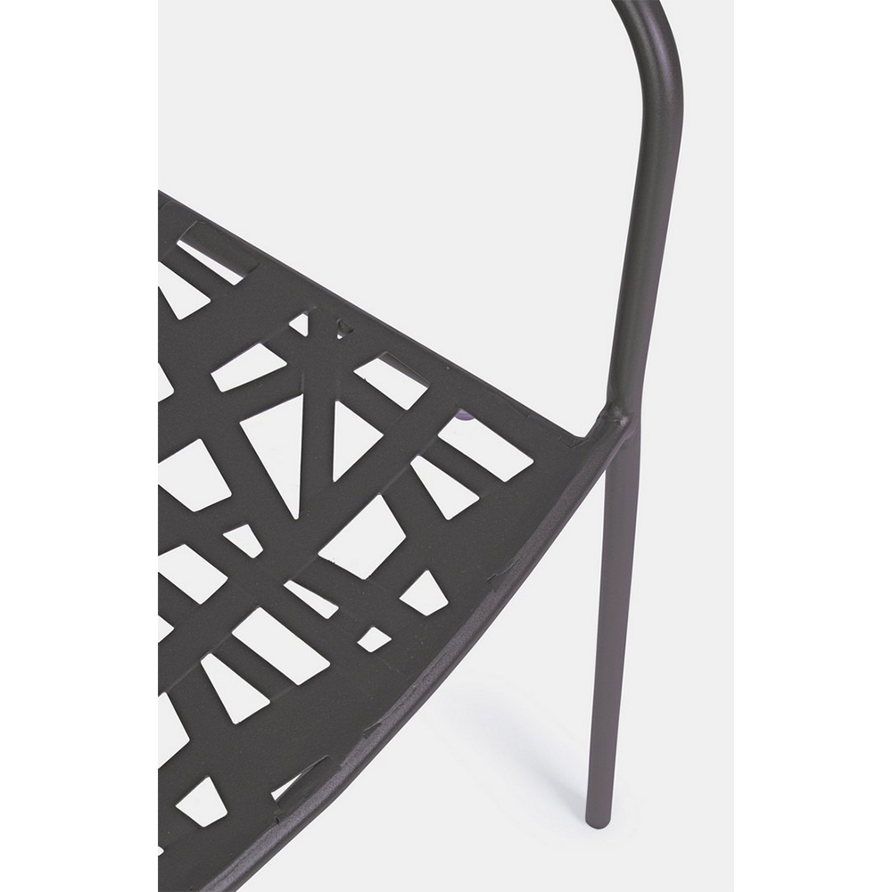 Chaise Kelsie anthracite avec accoudoirs