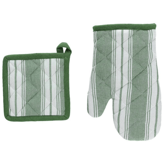 Ensemble de gants de cuisine avec manique en coton vert