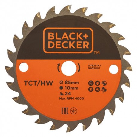 Lame TCT pour mini scie circulaire ø 85mm trou 10mm - 24 dents.