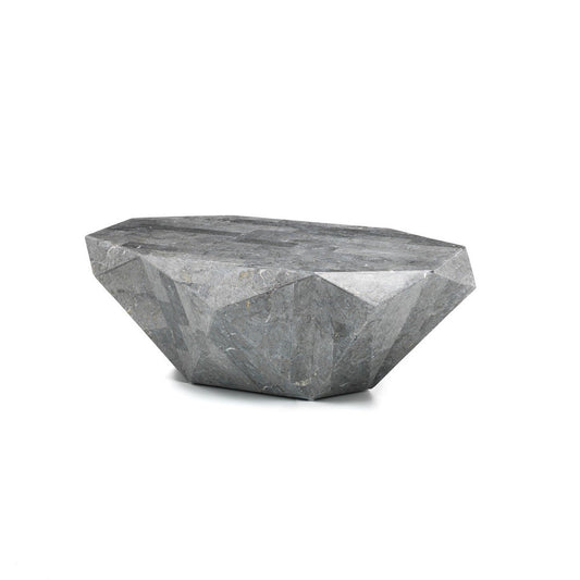 Table basse moderne en pierre fossile grise 120 x 70 xh 40 cm