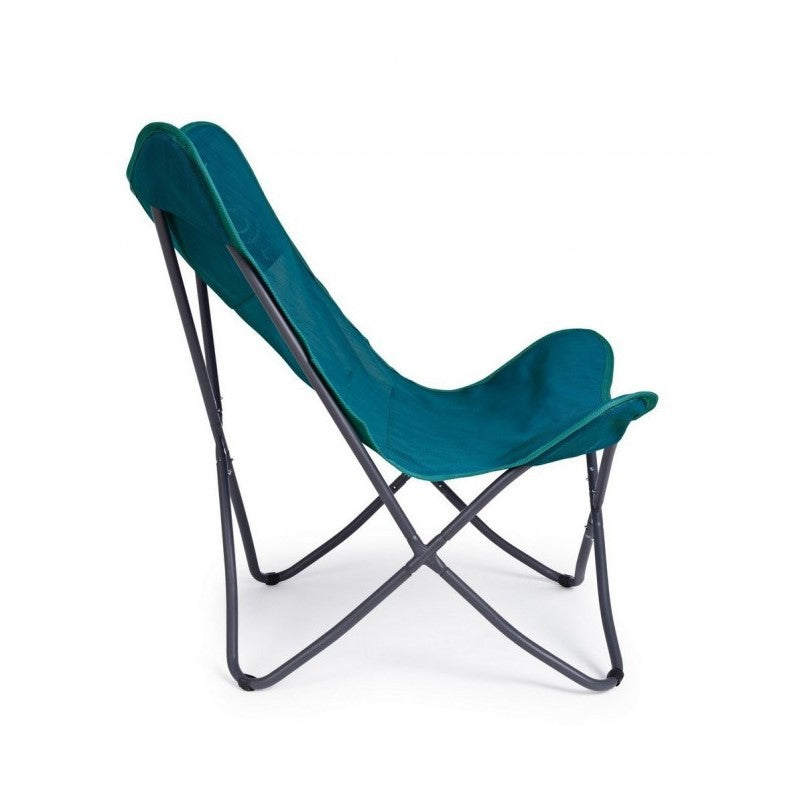 Chaise de plage pliante en textilène vert d'eau BUTTERFLY GABICCE 77,5x81x h89 cm