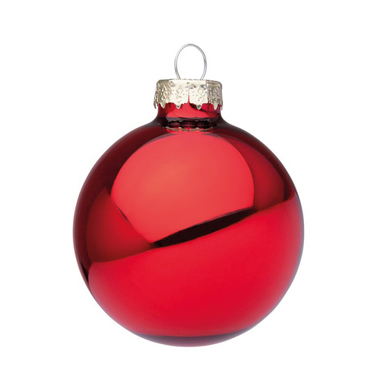 Boule de Noël rouge grenat brillant Ø6 cm