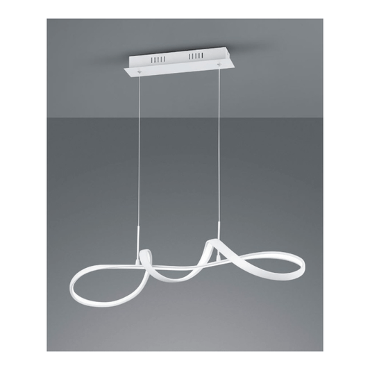 Lustre blanc Pérouse Design moderne Intreccio Led variateur 4000K Trio éclairage