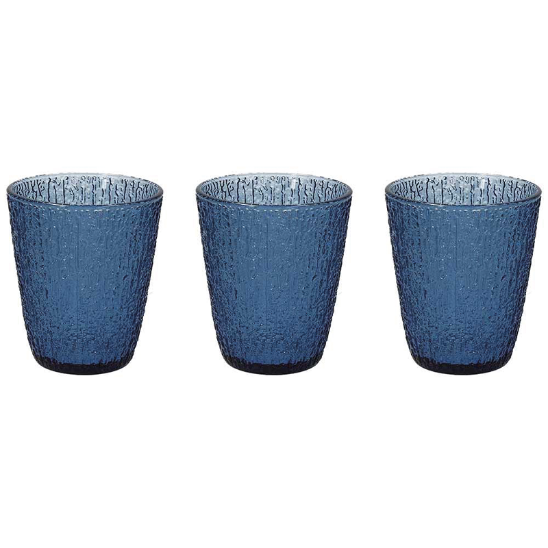 Lot de 3 verres en verre bleu 280 Cc Ligne DAVOR