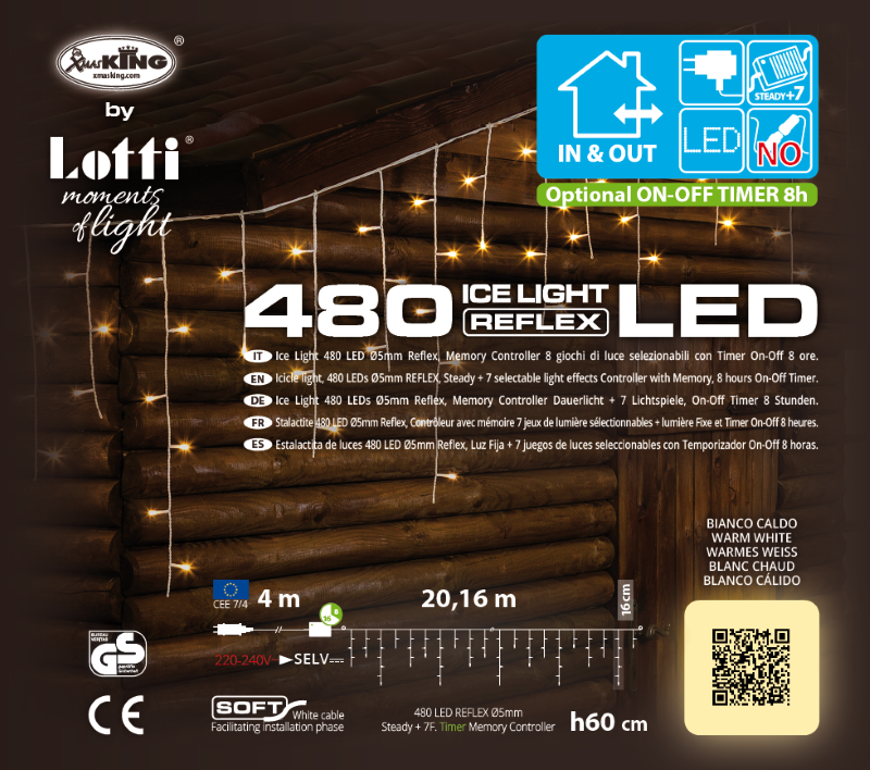 Lampe Glace WLED 480 LED 20,16 m x H60cm