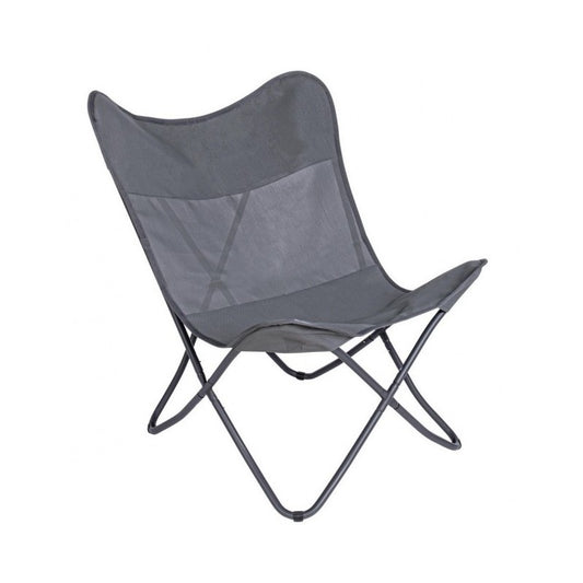 Fauteuil papillon de camping gris Gabicce 77,5x81x89h cm