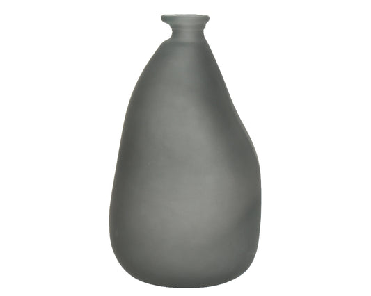 Vase en verre recyclé gris mat