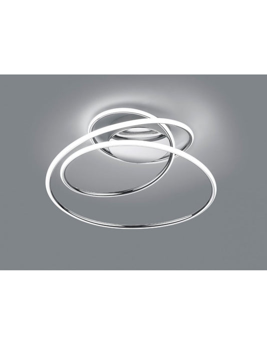 Plafonnier design Vortice Chrome Led Dimmer 4000k Bologna Trio Lighting