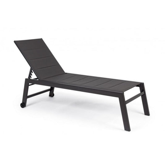 Bain de soleil haut en aluminium avec roulettes Hilde anthracite 32h cm