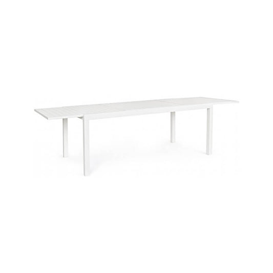 Table extensible Hilde 200/300x100 cm en aluminium blanc