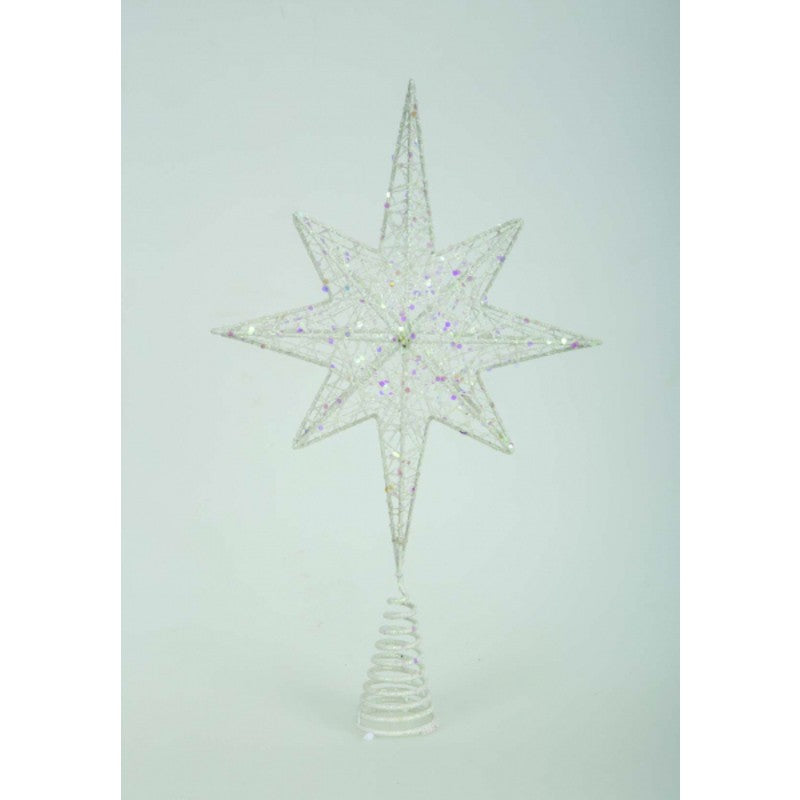 STAR POINT 23X38H GLIT BLANC/PAILLETTES