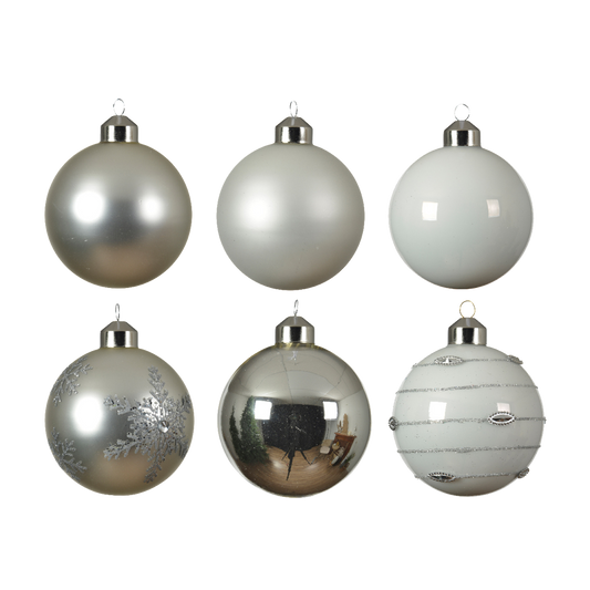 Boule de Noël en verre assortie 8 cm