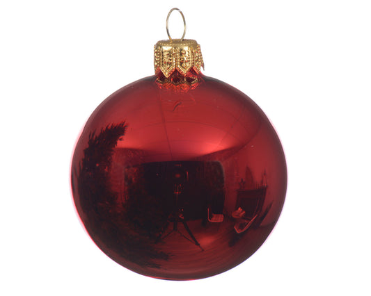 Boule de Noël rouge foncé ø 6 cm