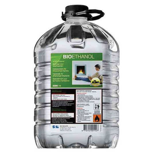 Bioéthanol naturel inodore 5 litres lumière de ferme biologique 95% pour cheminée et poêles