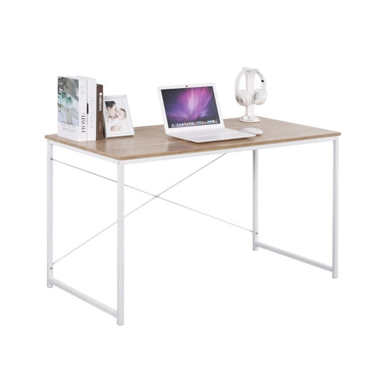 Bureau urbain industriel blanc avec structure en métal 120x60xh.70 cm