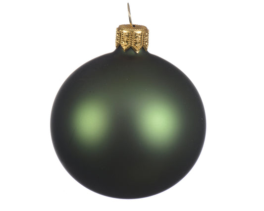 Boule de Noël Boule en verre opaque de couleur vert sapin ø 7cm