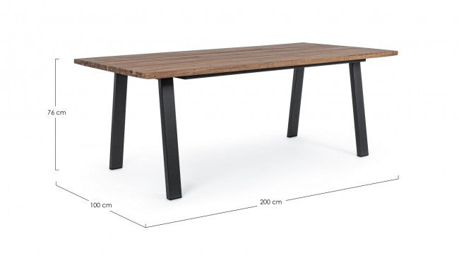 Table d'ameublement en bois naturel Oslo 200 x 100 cm Iperbriko