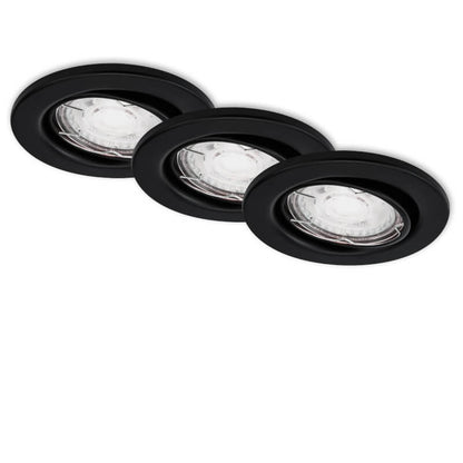 Lot de 3 luminaires encastrés Ø 8,6 cm GU10 5W 460lm - coloris noir