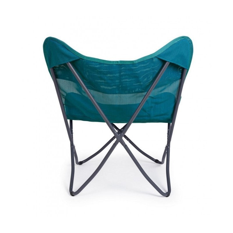 Chaise de plage pliante en textilène vert d'eau BUTTERFLY GABICCE 77,5x81x h89 cm