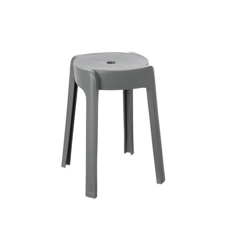 Tabouret de salle de bain en plastique gris - Idroclic