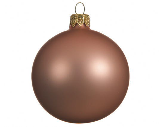 Sphère de Noël en verre bronze mat, 15 cm