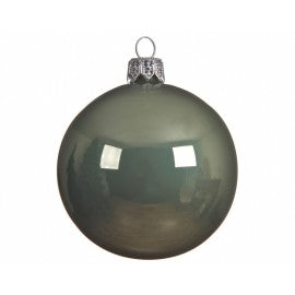 Boule de Noël boule de Noël en verre vert clair brillant 8 cm