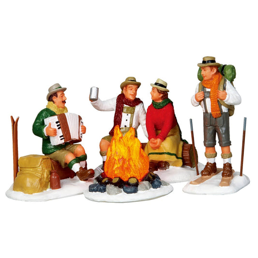 Lemax Alpine Ski Party Set Of 4 - Ensemble de 4 pièces pour la fête du ski alpin du village de Noël