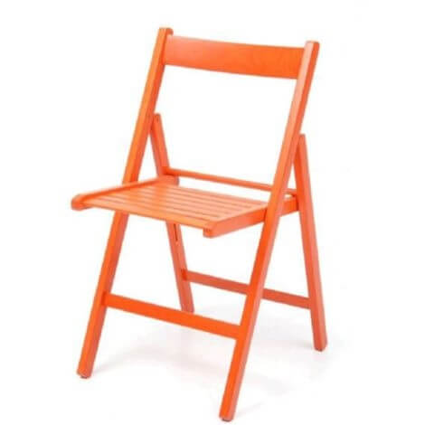 Chaise pliante en bois de hêtre orange
