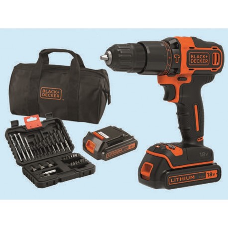 Perceuse-visseuse sans fil Black+Decker BDCHD18B S32 - Batterie lithium 18 Volts - 1,5 Ah