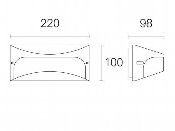 Applique murale ligne dôme graphite 10W LED 4000K