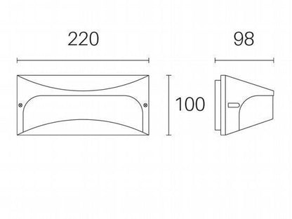 Applique murale ligne dôme graphite 10W LED 4000K