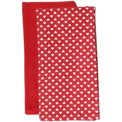 Lot de 2 torchons 50x70 cm Coton Rouge